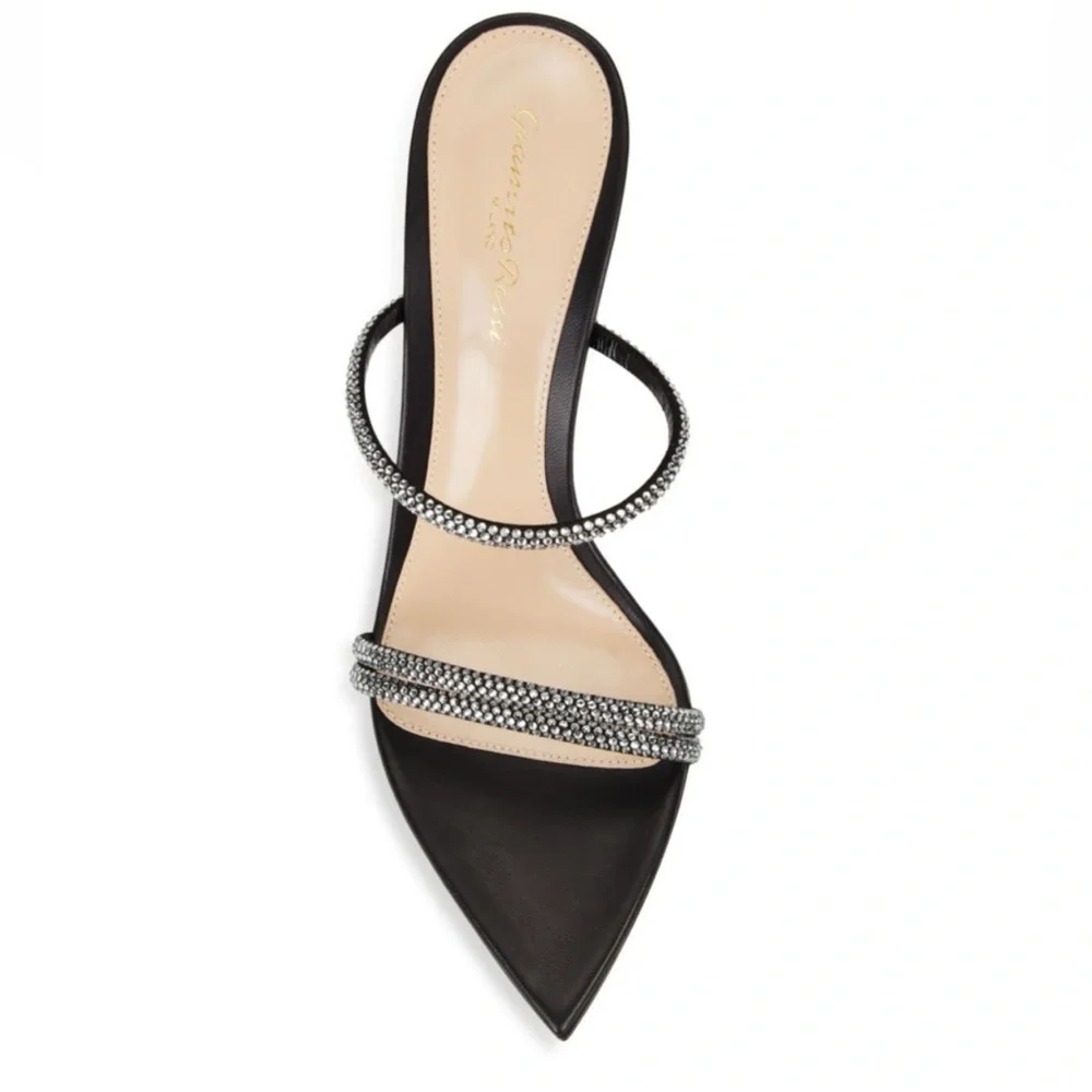 Gianvito Rossi Cannes 105 Crystal Embellished Leather Sandals